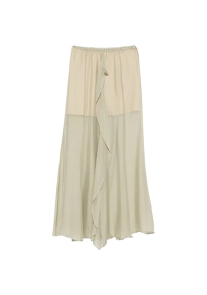 Alysi zip-fastening ruffled midi skirt - Green