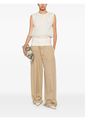 DARKPARK Wendy fold-over pleated trousers - Neutrals