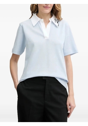 Karl Lagerfeld signature-detail cotton polo shirt - Blue
