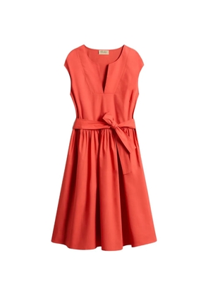 Woolrich belted cotton-poplin dress - Red