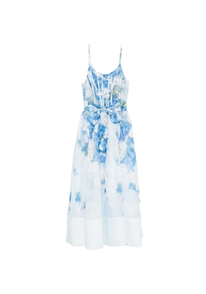 Cenere GB floral-print pleated dress - White