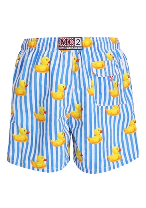 MC2 Saint Barth striped duck-print swim shorts - Blue