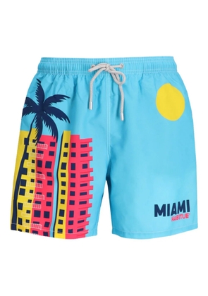MC2 Saint Barth palm-print swim shorts - Blue
