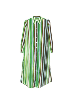 Robert Friedman striped long-sleeve midi dress - Green