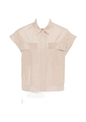 Peserico cap-sleeve shirt - Neutrals
