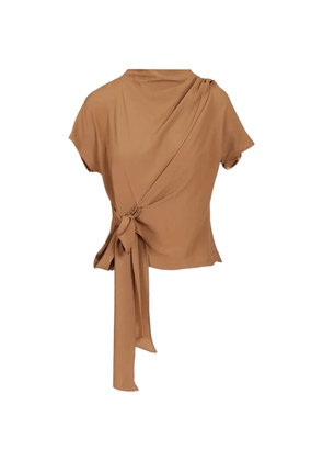 Federica Tosi knot-detail crepe blouse - Brown