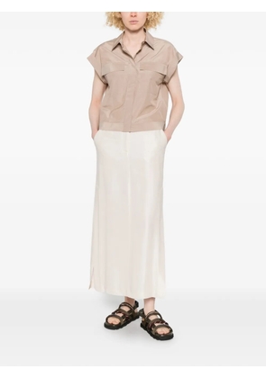 Peserico cap-sleeve shirt - Neutrals