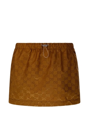 Gucci monogram elasticated mini skirt - Brown