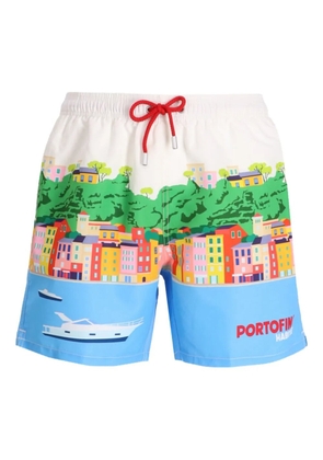 MC2 Saint Barth graphic-print swim shorts - White