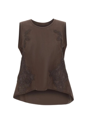 MAURIZIO MYKONOS embroidered blouse - Brown