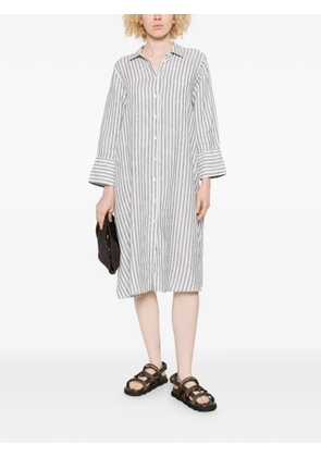 Robert Friedman striped midi shirt dress - White