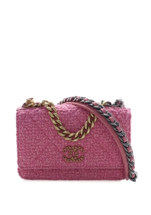 CHANEL Pre-Owned 2021-2026 Tweed 19 Wallet On Chain satchel - Pink