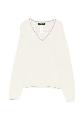 Fabiana Filippi bead-embellished V-neck sweater - Neutrals
