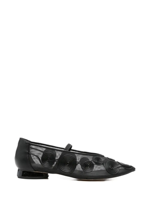 CAFèNOIR spiral-appliqué ballet flats - Black