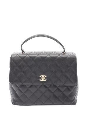 CHANEL Pre-Owned 2003-2004 CC Caviar Kelly Top Handle Bag handbag - Black