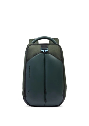 PIQUADRO leather-paneled backpack - Green