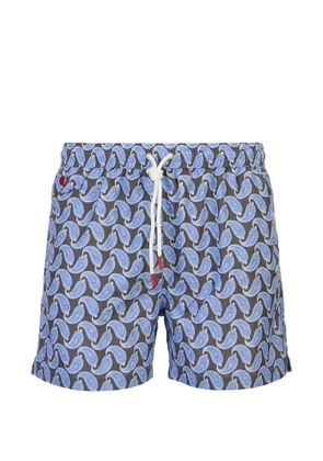 Kiton paisley-print swim shorts - Grey