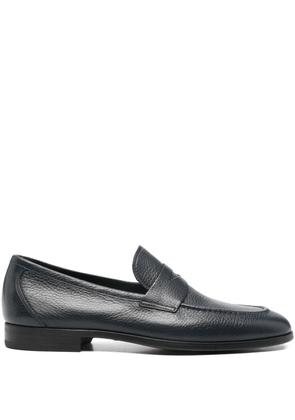 Magnanni almond-toe leather loafers - Blue