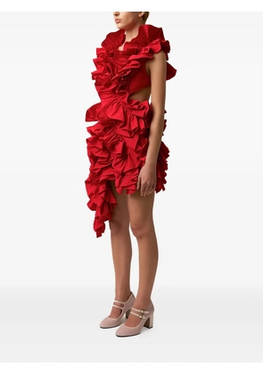 Aknvas Olive ruffled mini dress - Red