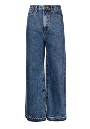 Self-Portrait high-waist wide-leg jeans - Blue