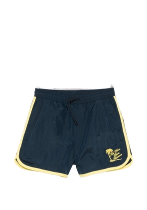 Drôle De Monsieur embroidered shorts - Blue