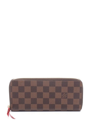 Louis Vuitton Pre-Owned 2020 Damier Ebene Clemence Wallet long wallets - Brown