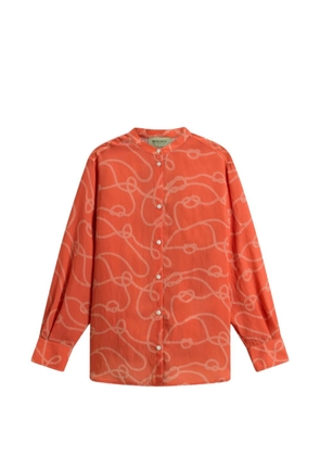 Woolrich rope-print band-collar shirt - Orange