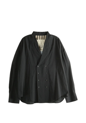 Ziggy Chen double-breasted cotton shirt - Black