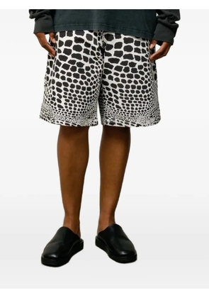 Stüssy giraffe-print twill shorts - White
