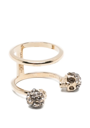 Alexander McQueen skull-motif double ring - Gold