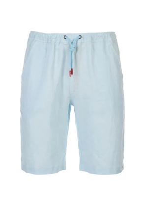 Kiton drawstring linen shorts - Blue