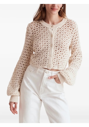 Toccin crochet-knit cardigan - Neutrals