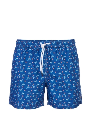 Fedeli dolphin-print swim shorts - Blue