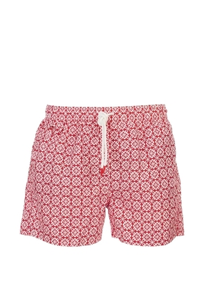 Kiton floral-print swim shorts - Red