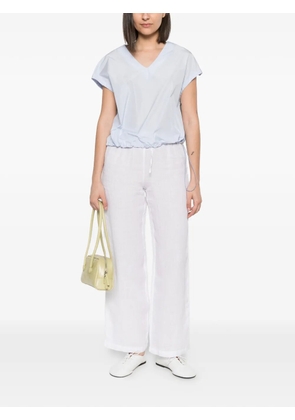 Herno drawstring-hem V-neck top - Blue