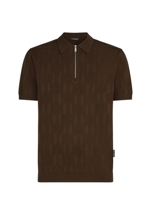 Karl Lagerfeld monogram-pattern polo shirt - Brown