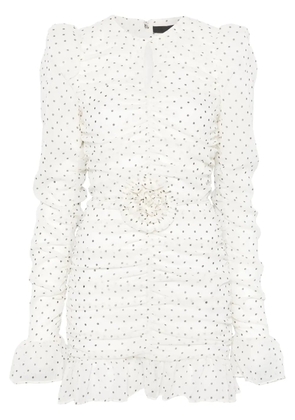ROTATE BIRGER CHRISTENSEN printed long-sleeves mini dress - White