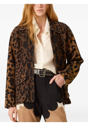Alix of Bohemia Merise leopard-print textured jacket - Brown