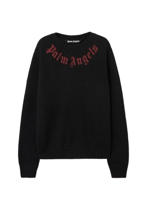Palm Angels logo-embroidered sweater - Black