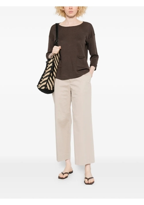 anne claire patch-pockets top - Brown