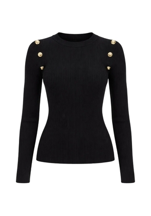 GUESS USA button-detail ribbed-knit sweater - Black