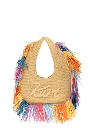 Kurt Geiger London large Kurt Hobo fringe-details logo-embroidered tote bag - Neutrals