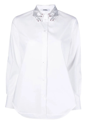 Vivetta rhinestone-embellished long-sleeve shirt - White