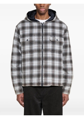Stüssy plaid zip-up hooded jacket - Grey