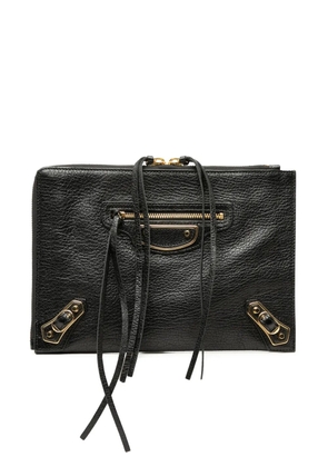 Balenciaga Pre-Owned 2010-2026 Lambskin Motocross Metallic Edge Flat clutch bag - Black