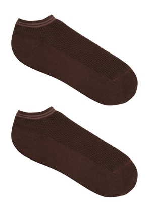 Zegna stripe-detail socks - Brown