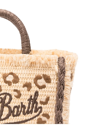 MC2 Saint Barth mini Vanity leopard-print frayed tote bag - Neutrals