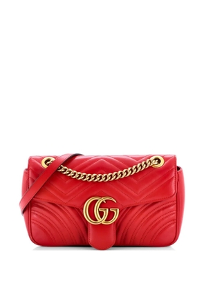 Gucci Pre-Owned GG Marmont Flap Bag Matelasse Leather Small crossbody bag - Red