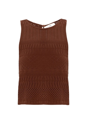 Akep open-knit sleeveless top - Brown