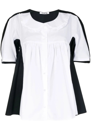 Vivetta colour-block ruffled blouse - Black